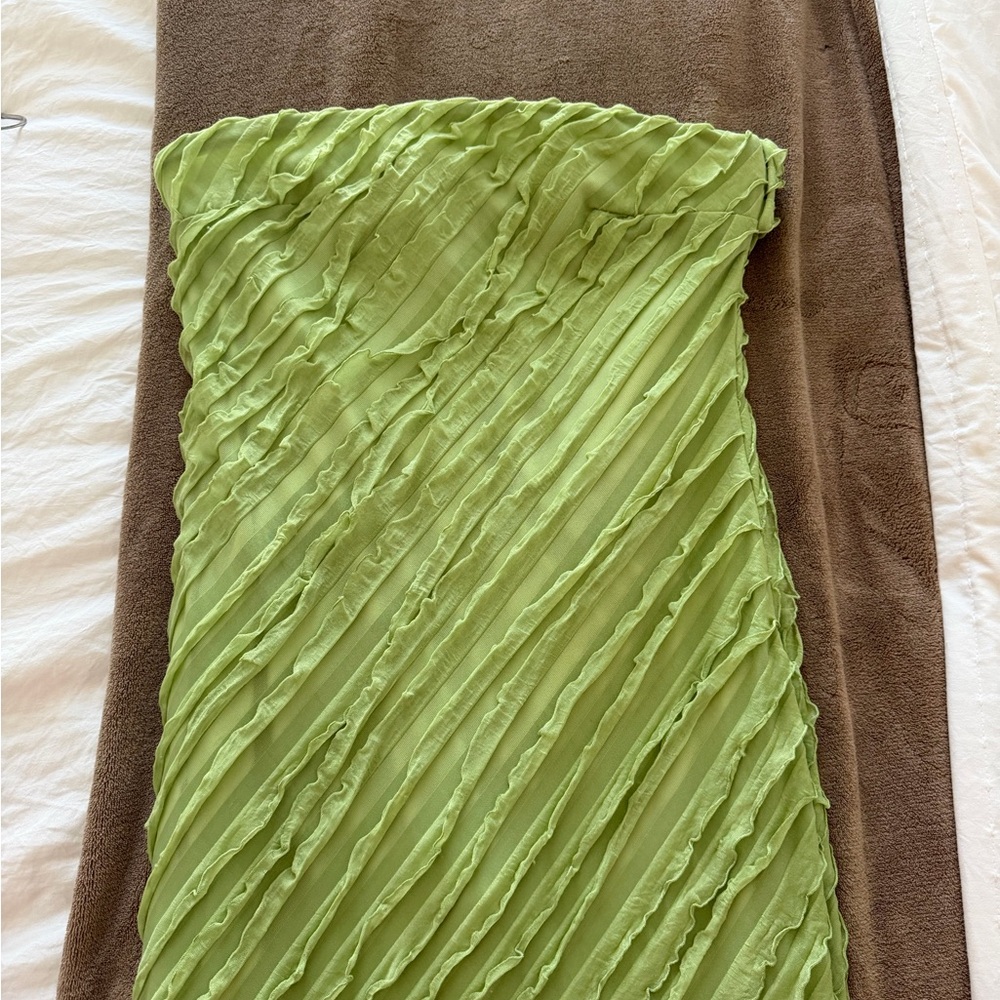 Lulus Green Ruffled Dress - Picture 3 of 5